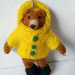 felt bear in coat