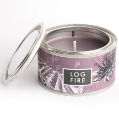 log fire candle